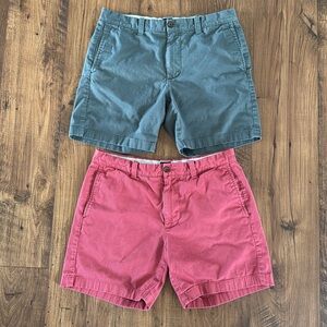 Bundle of 2 J. Crew men’s shorts, size 32, 7” inseam